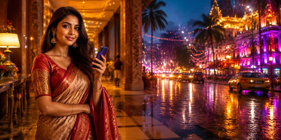 Mumbai sports betting night market with festive lights